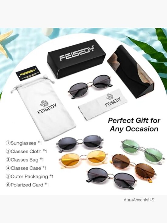 Polarized Oval Metal Sunglasses UV400 Protection Retro Vintage TR90 Shades for